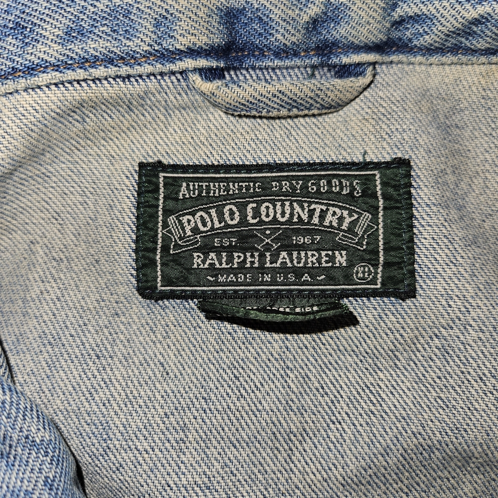 Ralph Lauren Denim Jacket with American Flag Patch - Picture 6 of 7